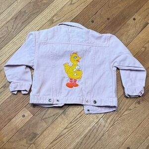 Vintage Sesame Street Pink Jean Jacket with Big Bird